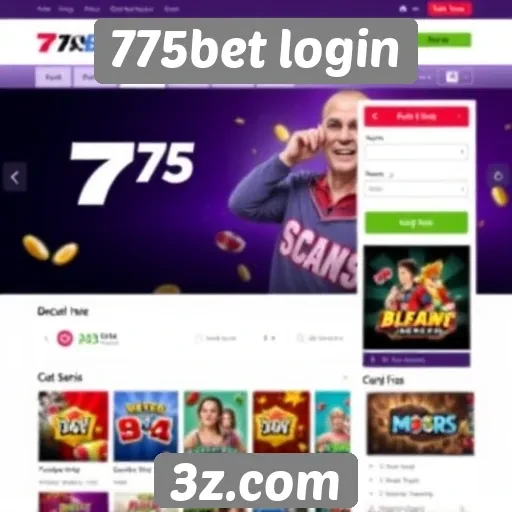 Interface do usuário do site 775bet login